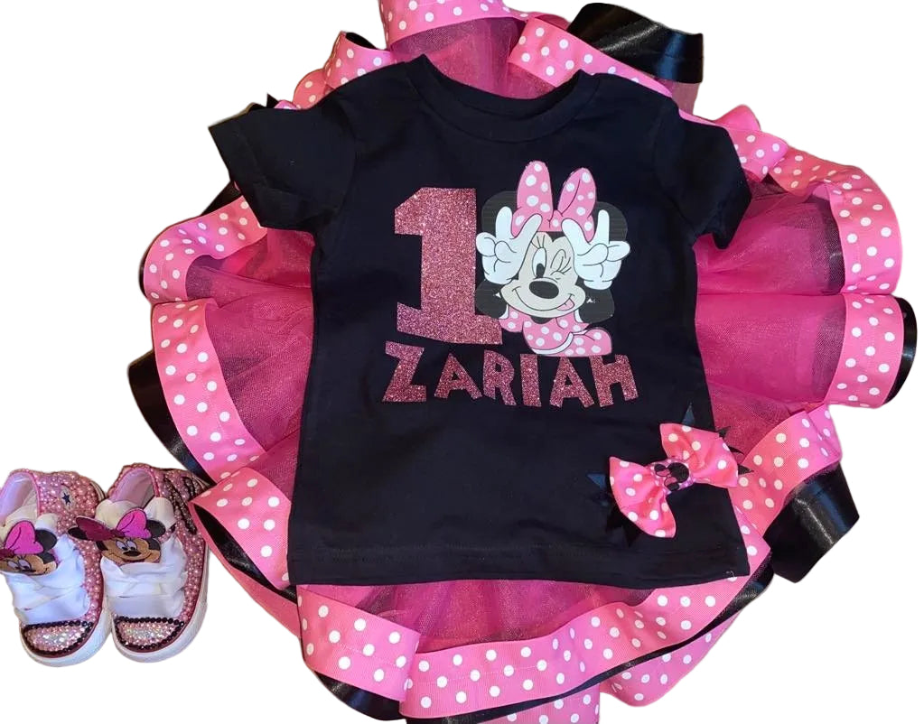 Minnie Inspried ribbon tutu set