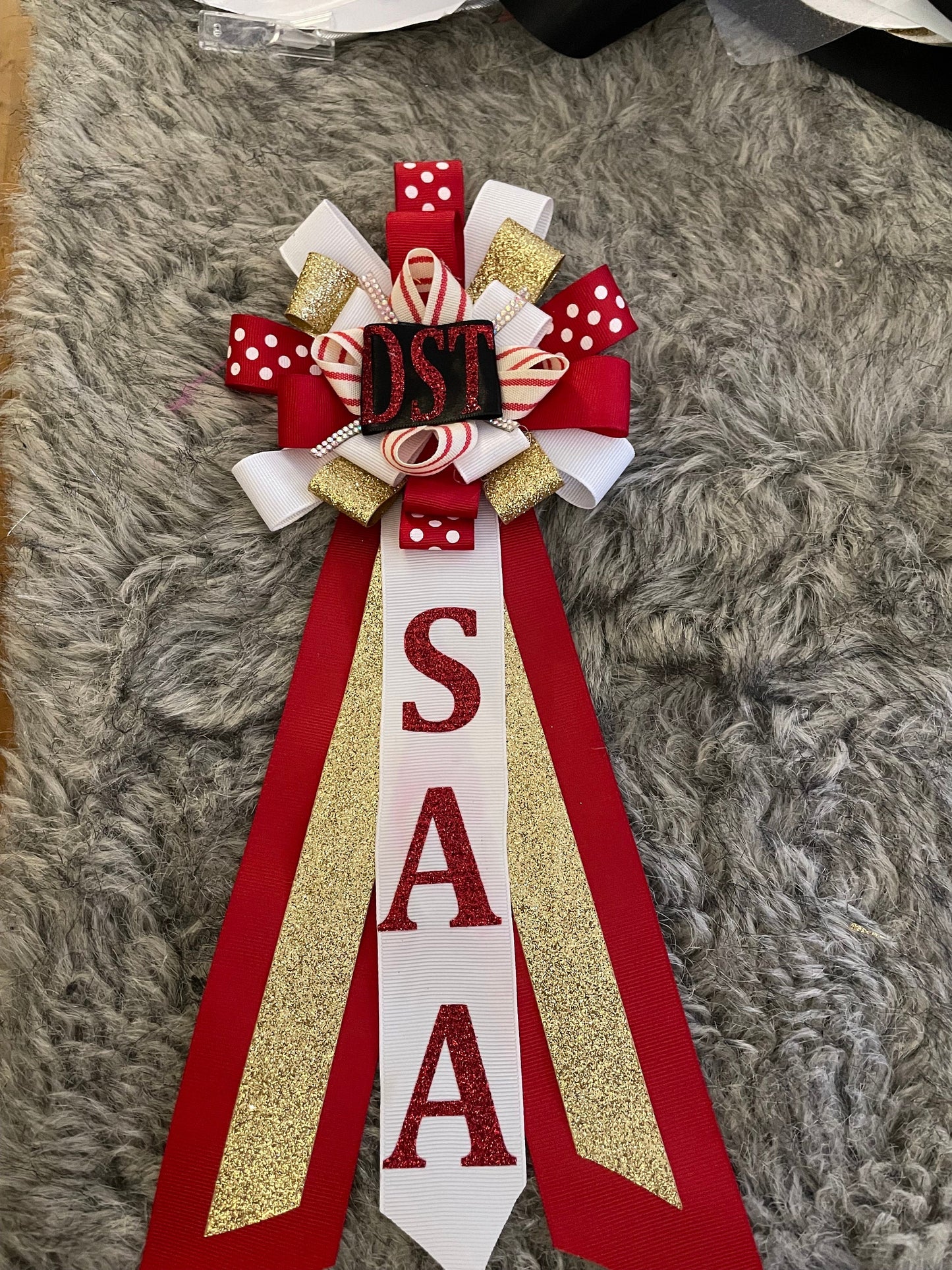 Custom ribbon corsages.