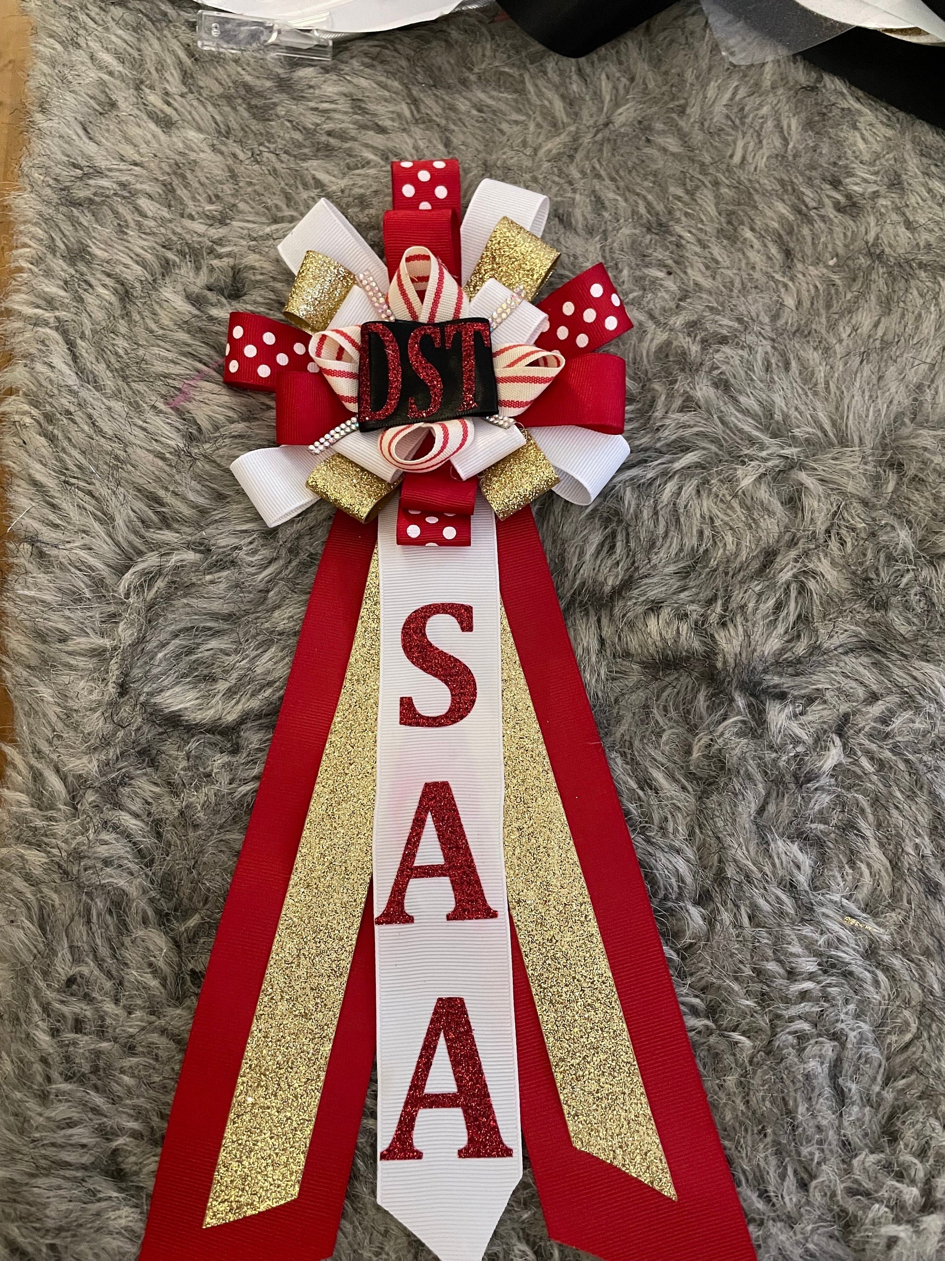 Custom ribbon corsages.