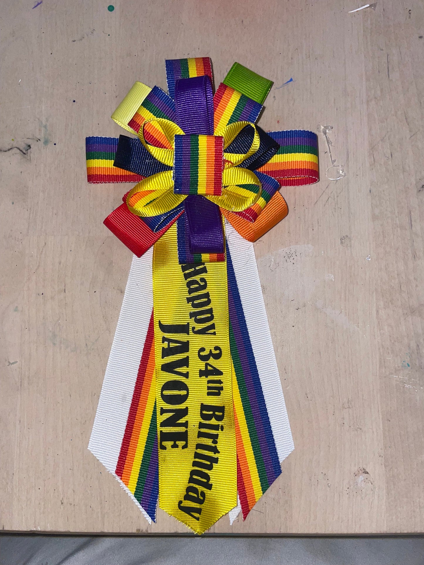 Custom ribbon corsages.