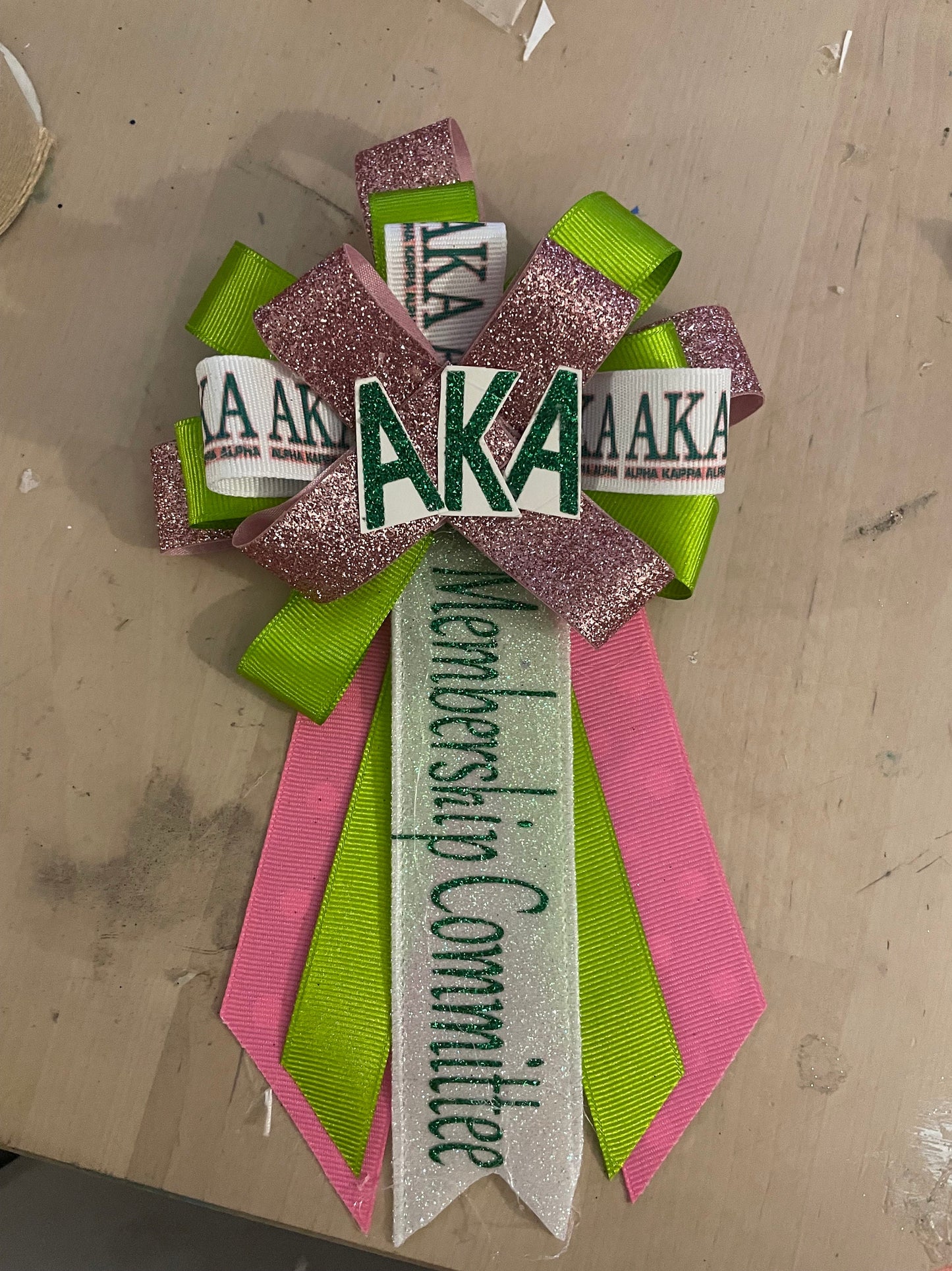 Custom ribbon corsages.