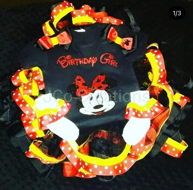 Minnie Inspried ribbon tutu set